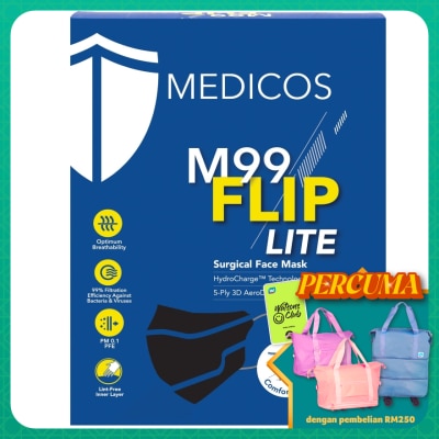 MEDICOS M99 Flip Lite Surgical Face Mask (Black) 10s