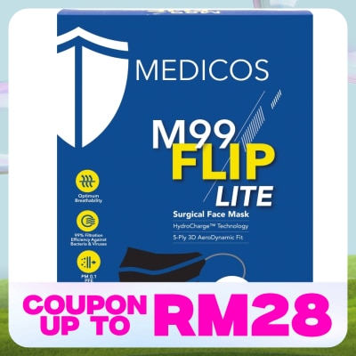 MEDICOS M99 Flip Lite Surgical Face Mask (Black) 10s