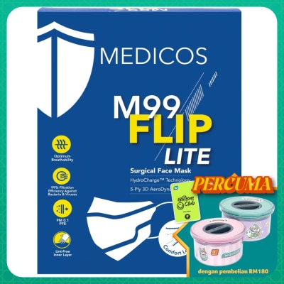 MEDICOS M99 Flip Lite Surgical Face Mask (White) 10s