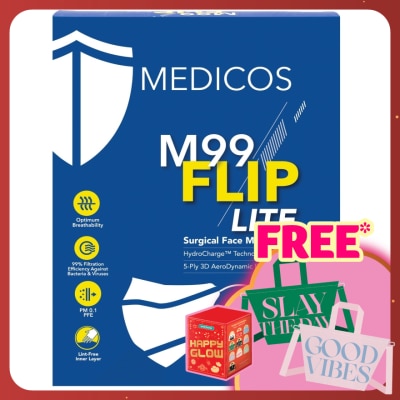 MEDICOS M99 Flip Lite Surgical Face Mask (White) 10s