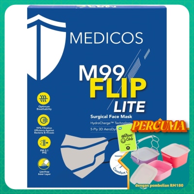 MEDICOS - M99 Flip Lite Surgical Face Mask (Sand Grey) 10s