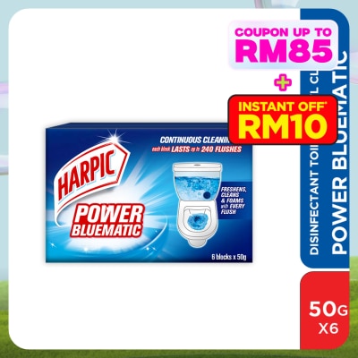 HARPIC Toilet Bowl Cleaner Power Bluematic 50g Jumbo 6s