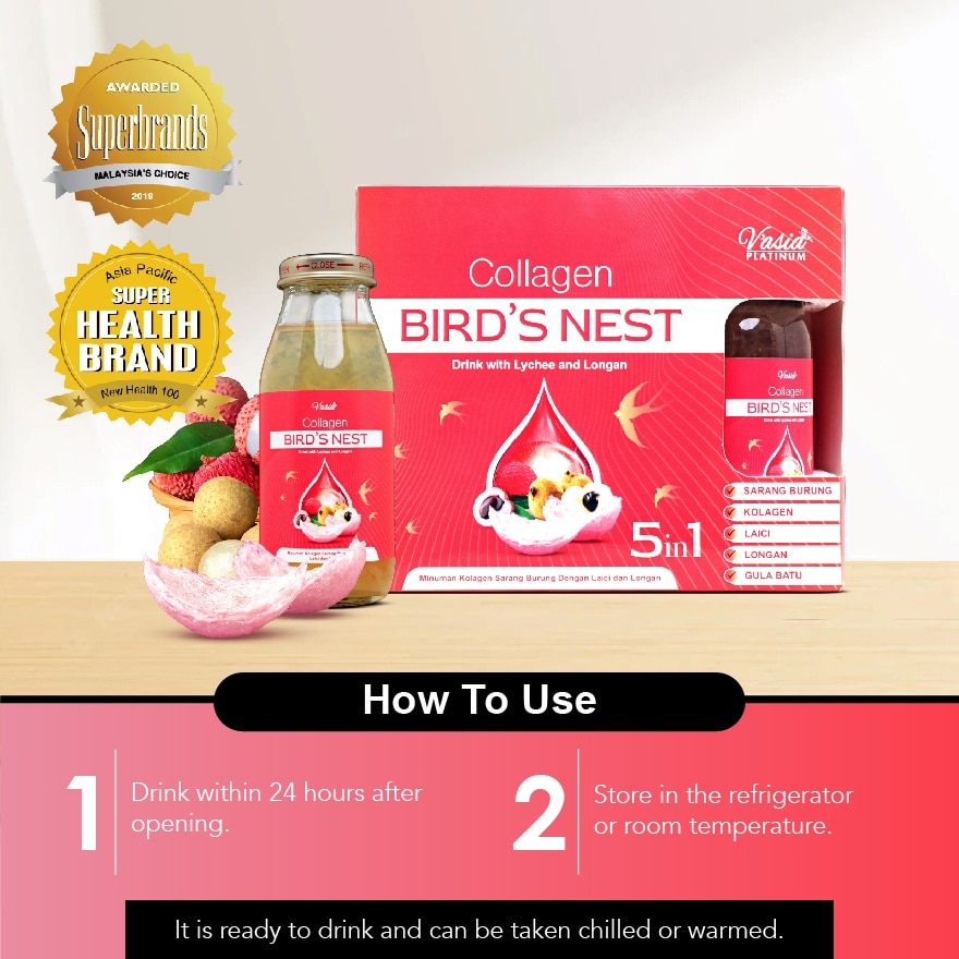 Collagen Bird Nest Lychee & Longan 200ml 6s