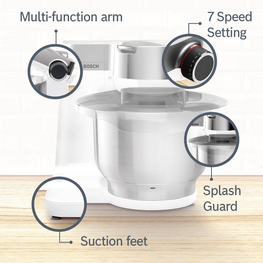 Series 2, 3.8L 900W Kitchen Machine, White/Silver  MUMS2VS30