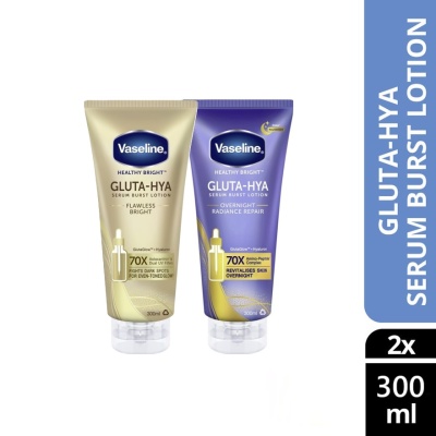 VASELINE - Gluta-Hya Serum Burst Lotion Flawless Bright  + Overnight Radiance Repair 300ml image