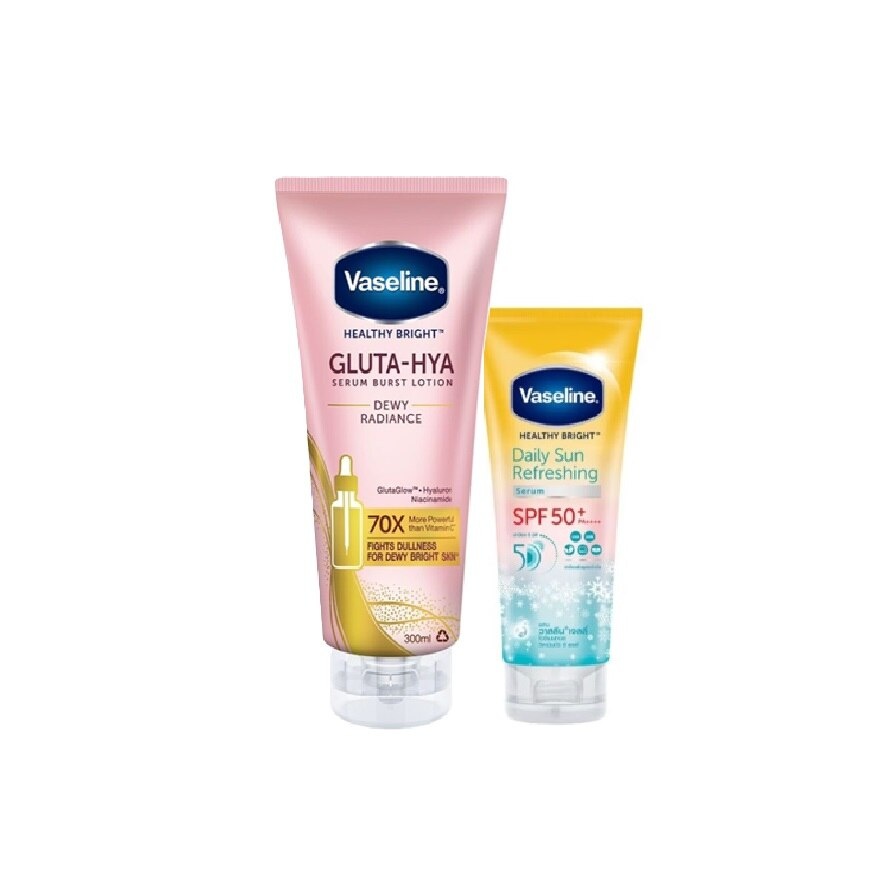 Gluta-Hya Serum Burst Lotion Dewy Radiance 300ml + SPF50+ Daily Sun Refreshing Serum Sunscreen 70ml