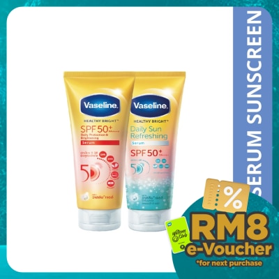 VASELINE SPF50+ Daily Sun Refreshing Serum Sunscreen 70ml +  Protect & Brightening Sunscreen 70ml