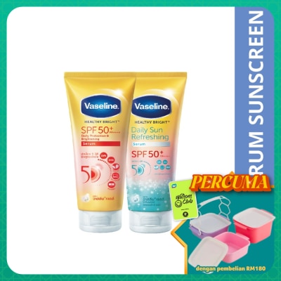 VASELINE - SPF50+ Daily Sun Refreshing Serum Sunscreen 70ml +  Protect & Brightening Sunscreen 70ml