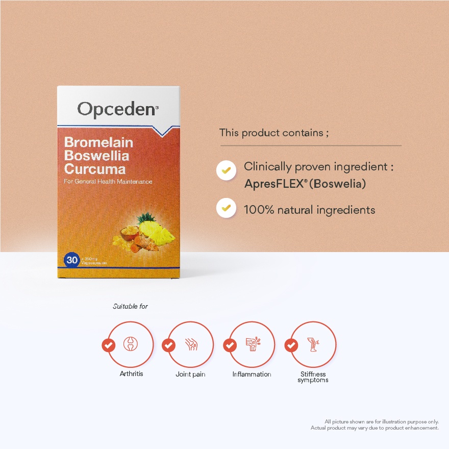 Bromelain Broswellia Curcuma 380mg 30s image
