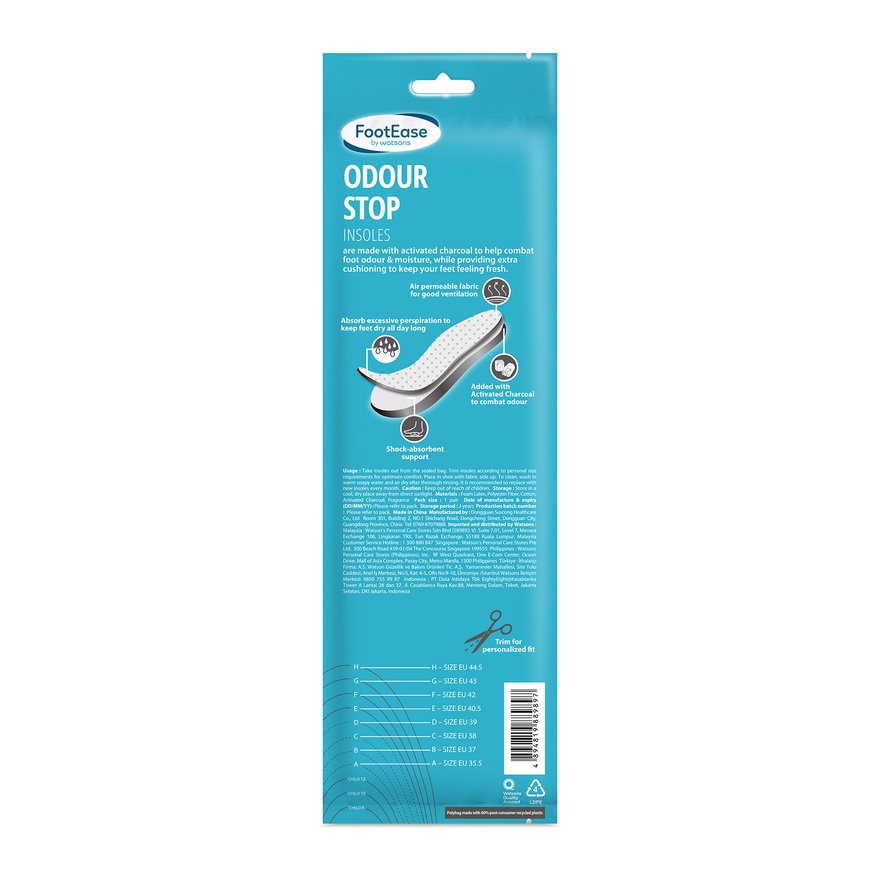 Odour Stop Insoles 1 Pair 1's