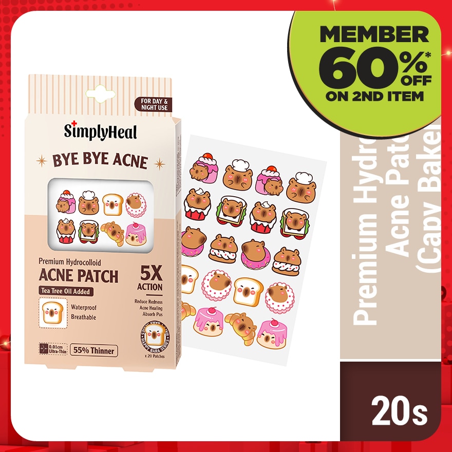 Capy Bakery Day & Night Premium Hydrocolloid Acne Patch 20s