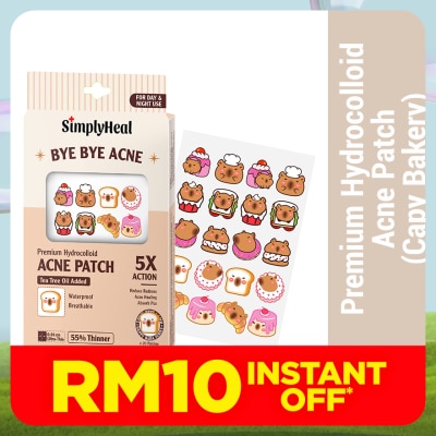 SIMPLYHEAL Capy Bakery Day & Night Premium Hydrocolloid Acne Patch 20s