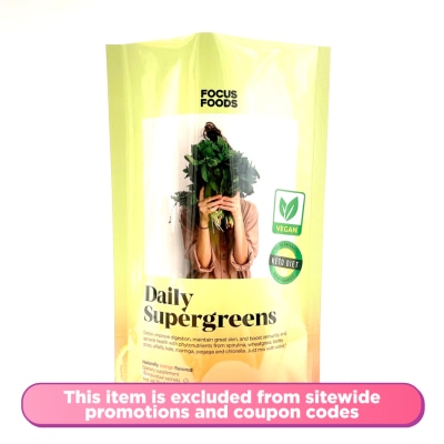 FOCUS FOOD Daily Supergreens Powder Orange Flavoured 15s