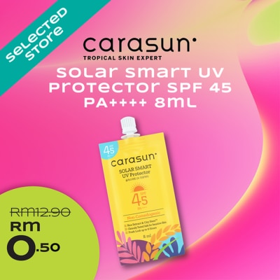 W REWARDS RM0.50 Deals For Carasun Solar Smart UV Protector SPF 45 PA++++ 8ml