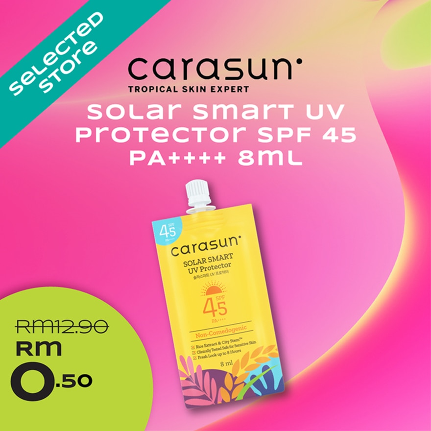 RM0.50 Deals For Carasun Solar Smart UV Protector SPF 45 PA++++ 8ml