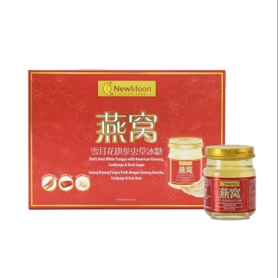 NEW MOON Bird's Nest with White Fungus, American Ginseng, Cordyceps & Rock Sugar 6sx70gsm