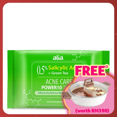 ALIA Salicylic Acid Purifying Tea Tree Makeup Remover Cleansing Wipes 30s