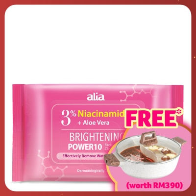 ALIA Niacinamide & Glycolic Acid Aloe Vera Makeup Remover Cleansing Wipes 30s