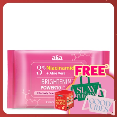 ALIA Niacinamide & Glycolic Acid Aloe Vera Makeup Remover Cleansing Wipes 30s