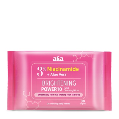 ALIA - Niacinamide & Glycolic Acid Aloe Vera Makeup Remover Cleansing Wipes 30s