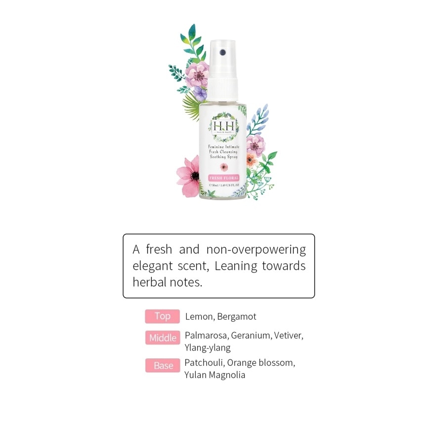 Feminine Intimate Fresh Cleansing Soothing Spray (Floral) 50ML