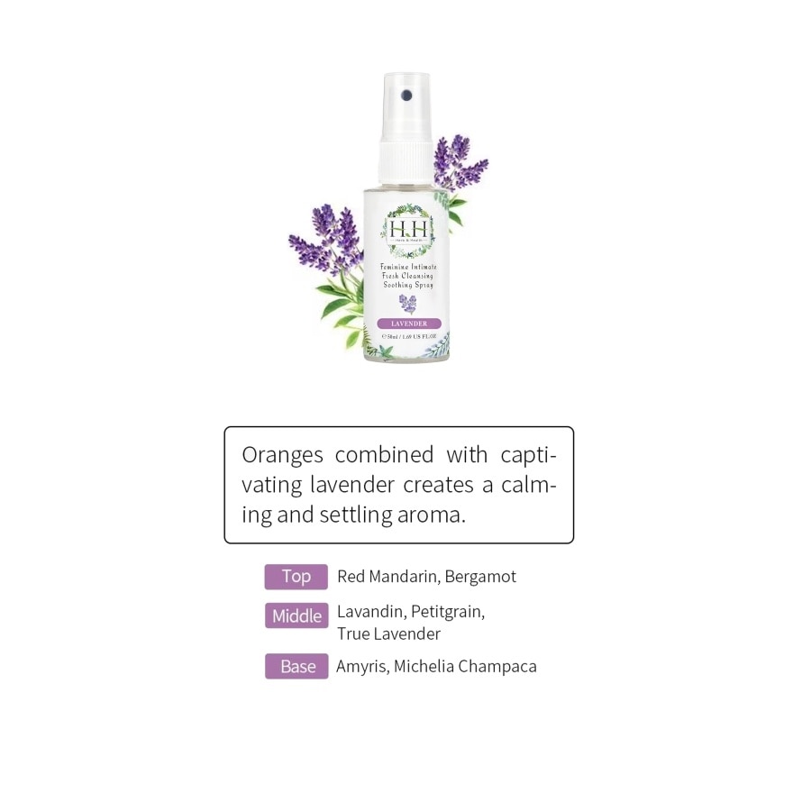 Feminine Intimate Fresh Cleansing Soothing Spray (Lavender) 50ML