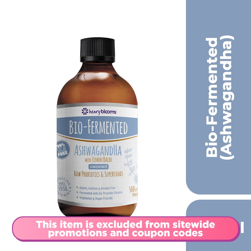 Henry Blooms Bio-Fermented Ashwagandha With Lemon Balm Concentrate 500mL