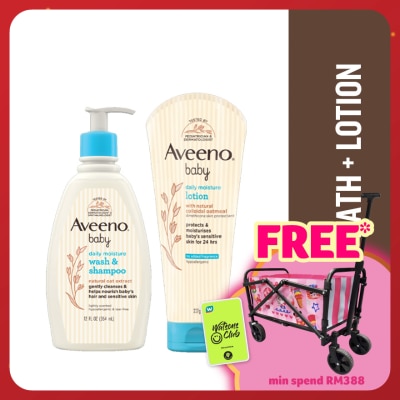 AVEENO Baby Daily Moisturising Wash & Shampoo 354ml + Lotion 227G Bundle