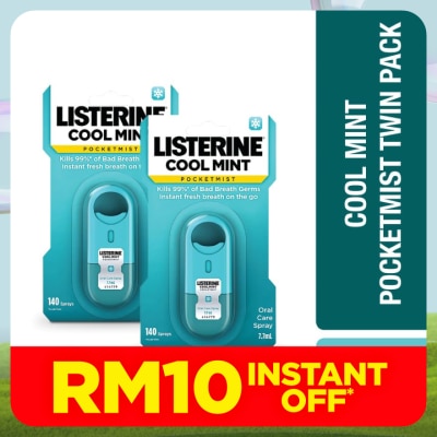 LISTERINE Pocketmist Cool Mint 7.7ml Twin Pack