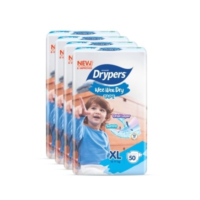 DRYPERS Wee Wee Dry Mega Tape XL 50's x4