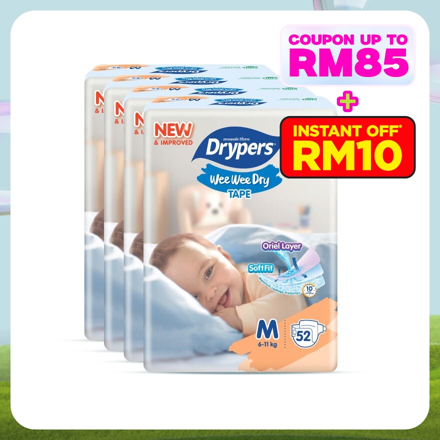 Wee Wee Dry M 52's x4 Pack