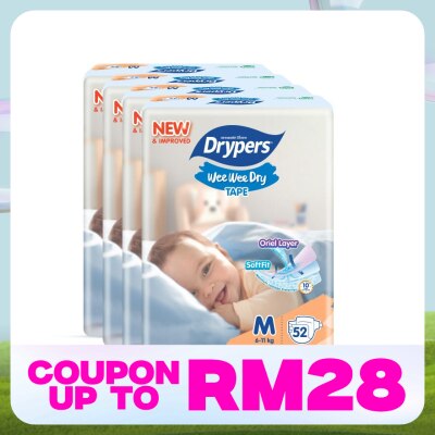DRYPERS Wee Wee Dry M 52's x4 Pack