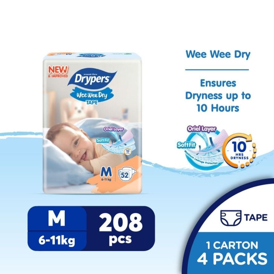 Wee Wee Dry M 52's x4 Pack