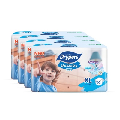 DRYPERS - Wee Wee Dry Jumbo Tape XL 36s x4