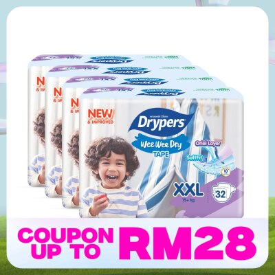 DRYPERS Wee Wee Dry Jumbo Tape XXL 32s x4
