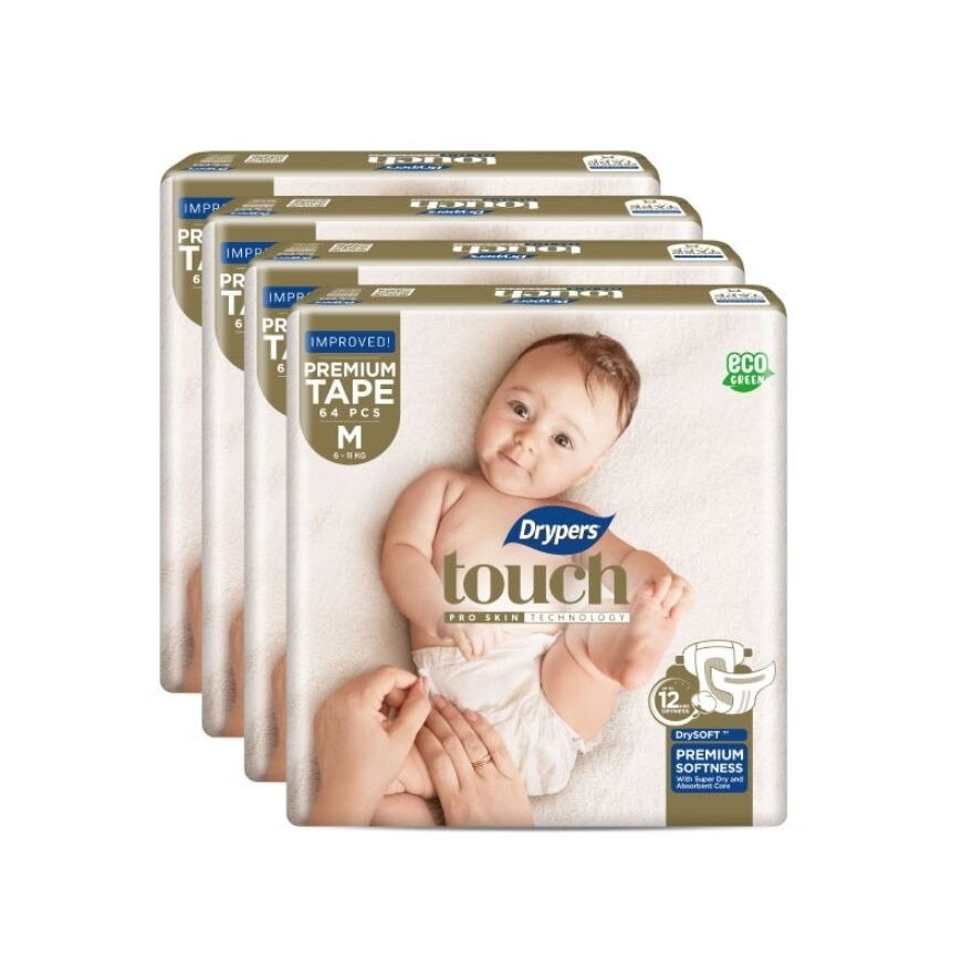 Touch Diapers M 64s  x4 Pack