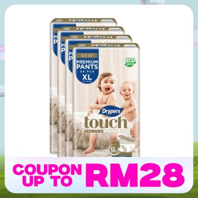 DRYPERS Touch Pants XL 34s  x4 Pack