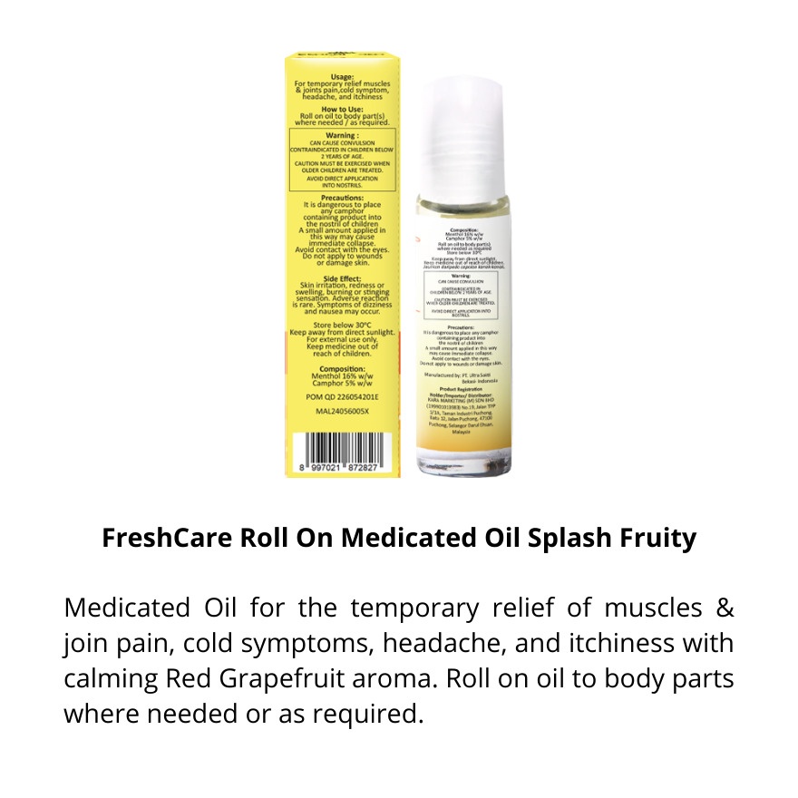 Roll-On Medicated Oil_Splash Fruity 10ml