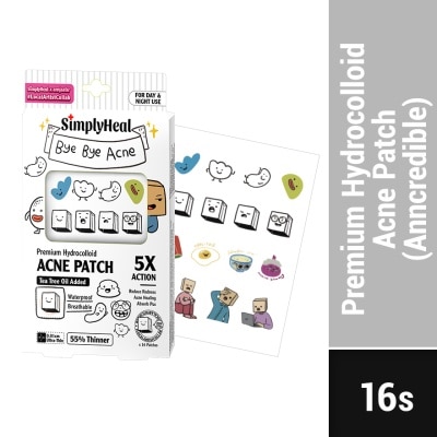 SIMPLYHEAL Anncredible Day & Night Premium Hydrocolloid Acne Patch 16s