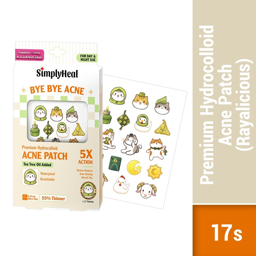 Rayalicious Day & Night Premium Hydrocolloid Acne Patch 17s