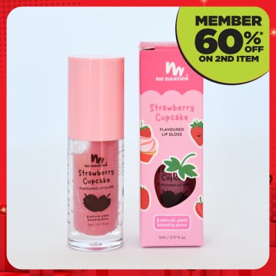 NO NASTIES Flavoured Lip Gloss Strawberry Cupcake 5ml