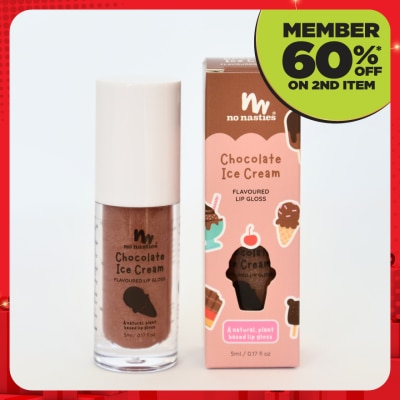 NO NASTIES Flavoured Lip Gloss Chocolate Ice Cream 5ml