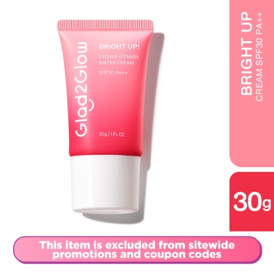GLAD2GLOW Bright Up Lychee Vitamin Water Cream SPF30 PA++ 30g