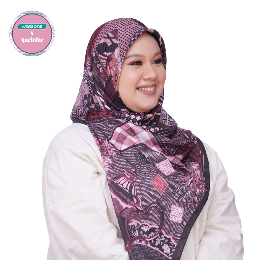 Watsons X Naelofar Limited Edition Jamuan Matted Satin Square - Sago Rose