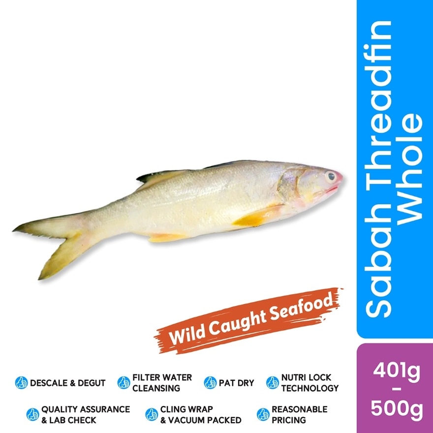 Wild Caught Sabah Threadfin Whole 401g