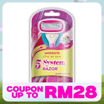 WATSONS Ladies 5-Blade System Razor 1 Handle + 2 Cartridges