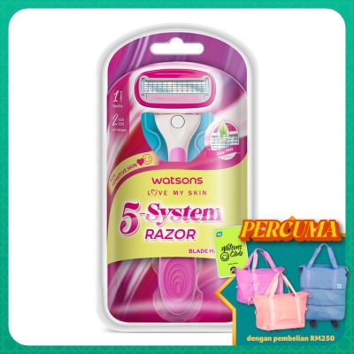 WATSONS Ladies 5-Blade System Razor 1 Handle + 2 Cartridges
