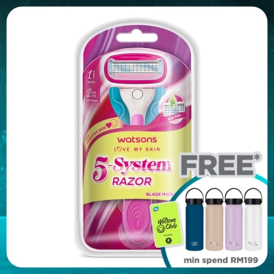 WATSONS Ladies 5-Blade System Razor 1 Handle + 2 Cartridges