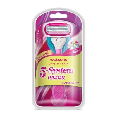 WATSONS Ladies 5-Blade System Razor 1 Handle + 2 Cartridges
