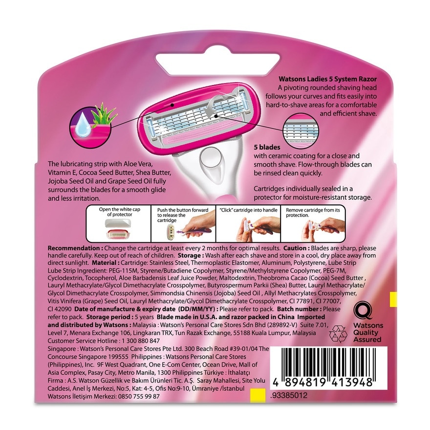Ladies 5-Blade Razor Cartridge 4S